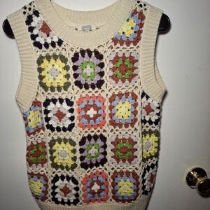 Colorful Crochet Patchwork Sweater Vest